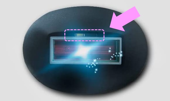 オーパスビューティ―03 power pro 照射面　センサーの位置図解